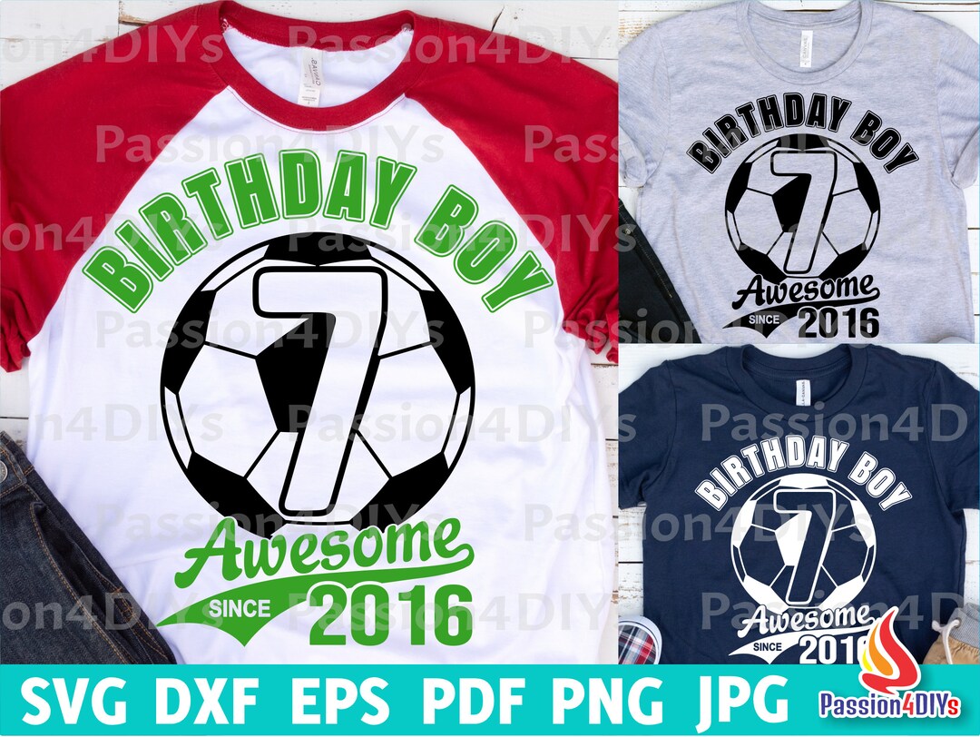 Soccer 7th Birthday Svg, Soccer Birthday Boy 7 Svg, Sports Birthday ...