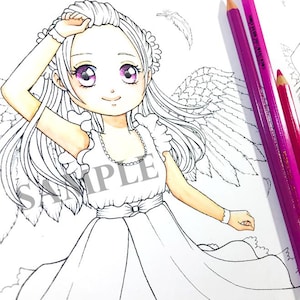 4 Animated Girls printable coloring pages, Cartoon girls in various fashion style drawings for coloring