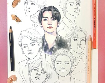 Download Bts Coloring Page Etsy