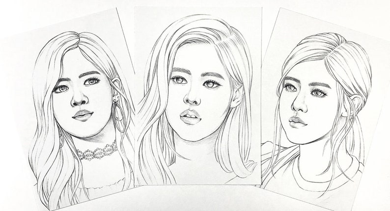 BlackPink Páginas para colorear 12 dibujos realistas | Etsy