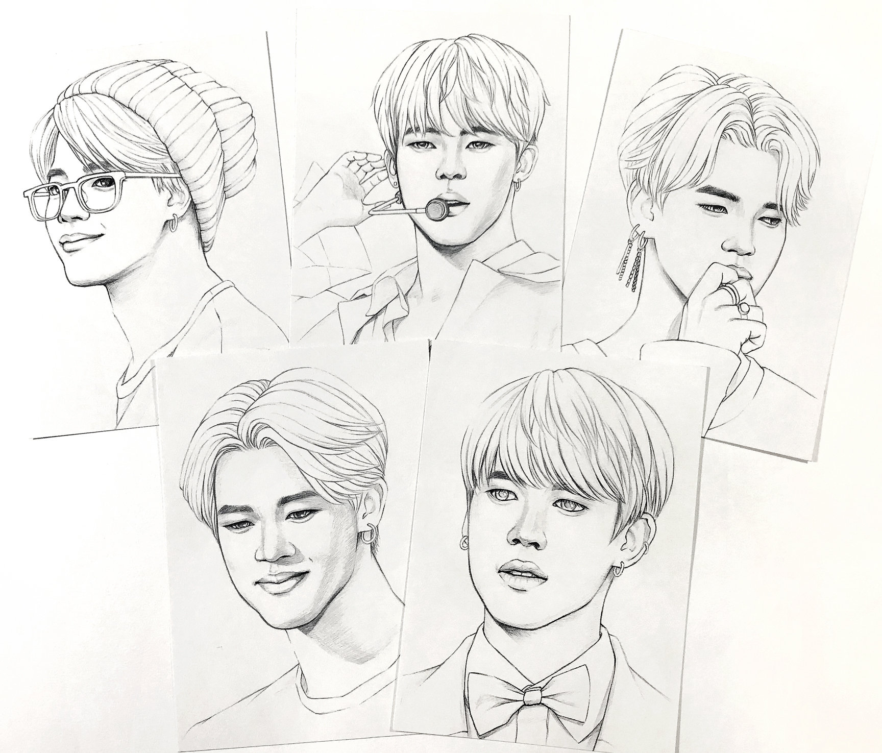 BTS Páginas para colorear 10 dibujos realistas de BTS Jimin - Etsy España