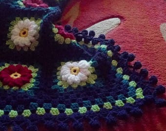 Crochet afghan, crochet blanket, granny square, multicolour throw, home decor, granny square, handmade throw, crochet throw