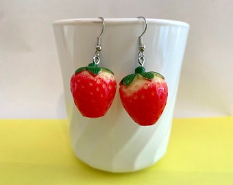 Red Strawberry Earrings