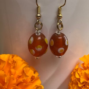 Orange Polka Dot Earrings