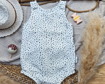 Short summer romper size 80 - White Dots, summer romper baby, summer clothing