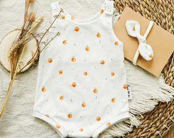 Short summer romper size 56 - Clementines, summer romper baby, summer clothing