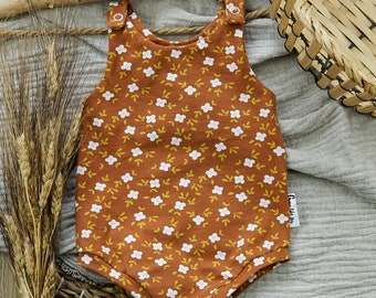 Short summer romper size 56 - Flowerpower, summer romper baby, summer clothing