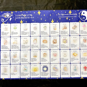 Paño de lectura Lenormand luminiscente de 9 x 4 pulgadas con imágenes y significados