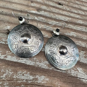 Boho Mexican Statement Silver Earrings