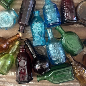 Vintage Colorful Apothecary Wheaton Glass Bottles