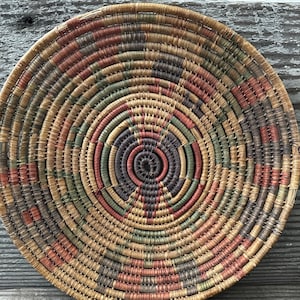 Vintage Woven Wall Basket Boho Style