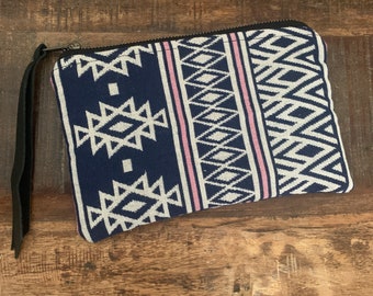 Mud Cloth Clutch Travel Bag Make Up Bag Boho Pouch Mud Cloth Pouch Hipster Clutch