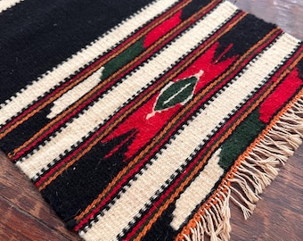 Southwestern Wool Tapestry Vintage Small Coffee Table Wall Hanging