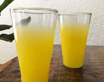 Blendo Frosted Glasses Tumblers West Virginia Glass Co Mid Century