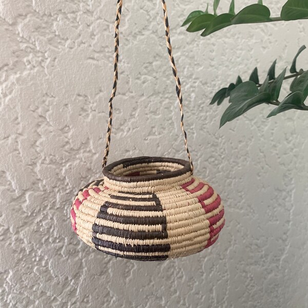 Hanging Planter Basket Rattan Basket Air Plant Holder Vintage