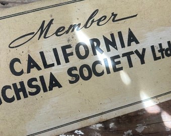 Vintage Metal Sign Fuchsia Society California Novelty Sign