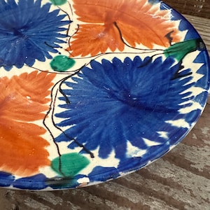 Vintage Oaxacan Mexican Dripware Drip Glaze Hand Painted Ceramic Plate Dish