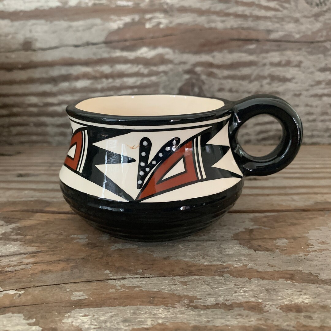 Vintage Pueblo Pottery Native American Coffee Mug Navajo Etsy