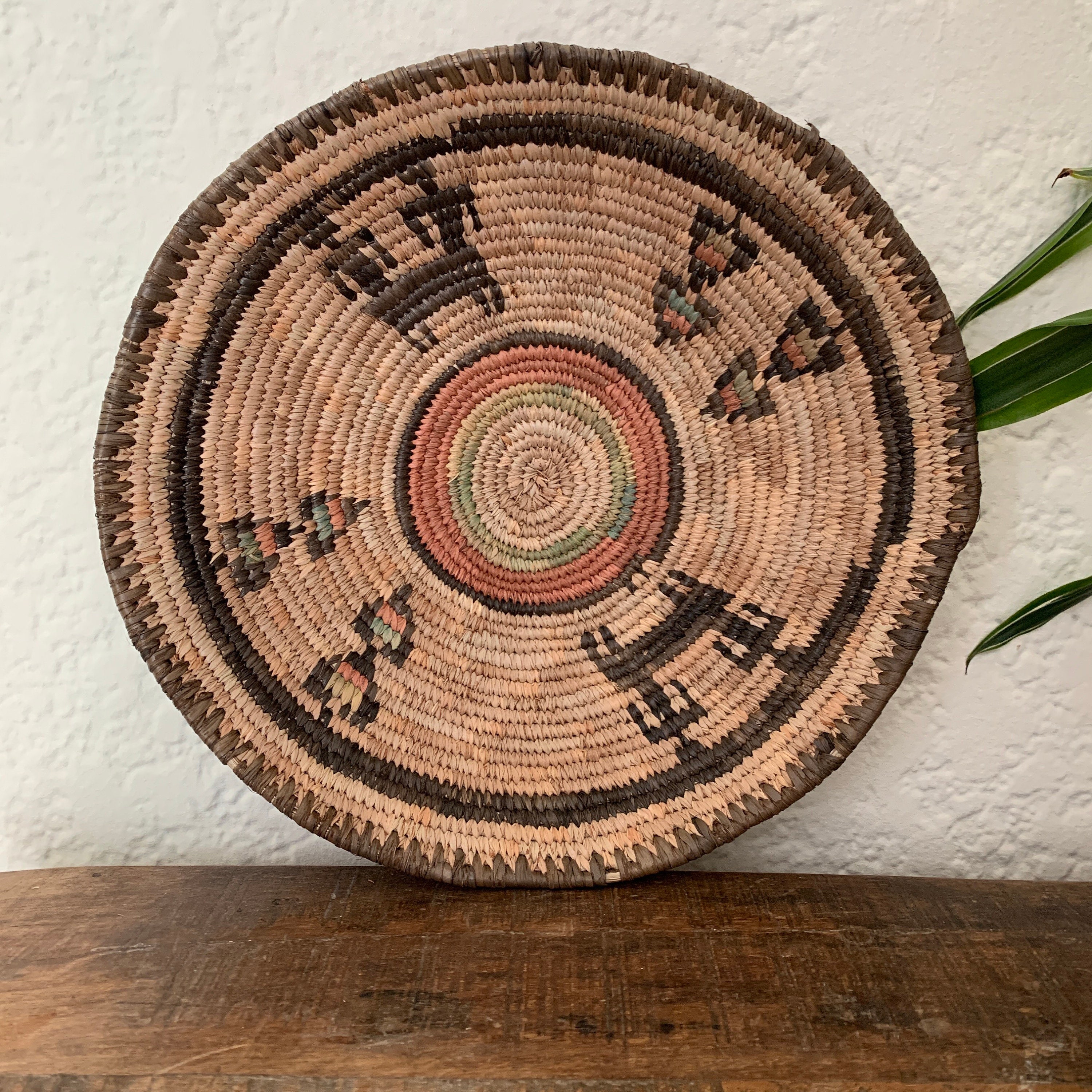 Vintage Nigerian Hausa Basket Woven Coil Wall Basket Boho Etsy