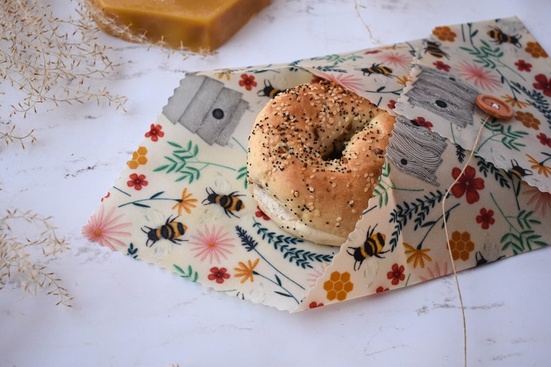 Beeswax Sandwich Wrap Reusable Lunch Storage Eco Friendly Etsy