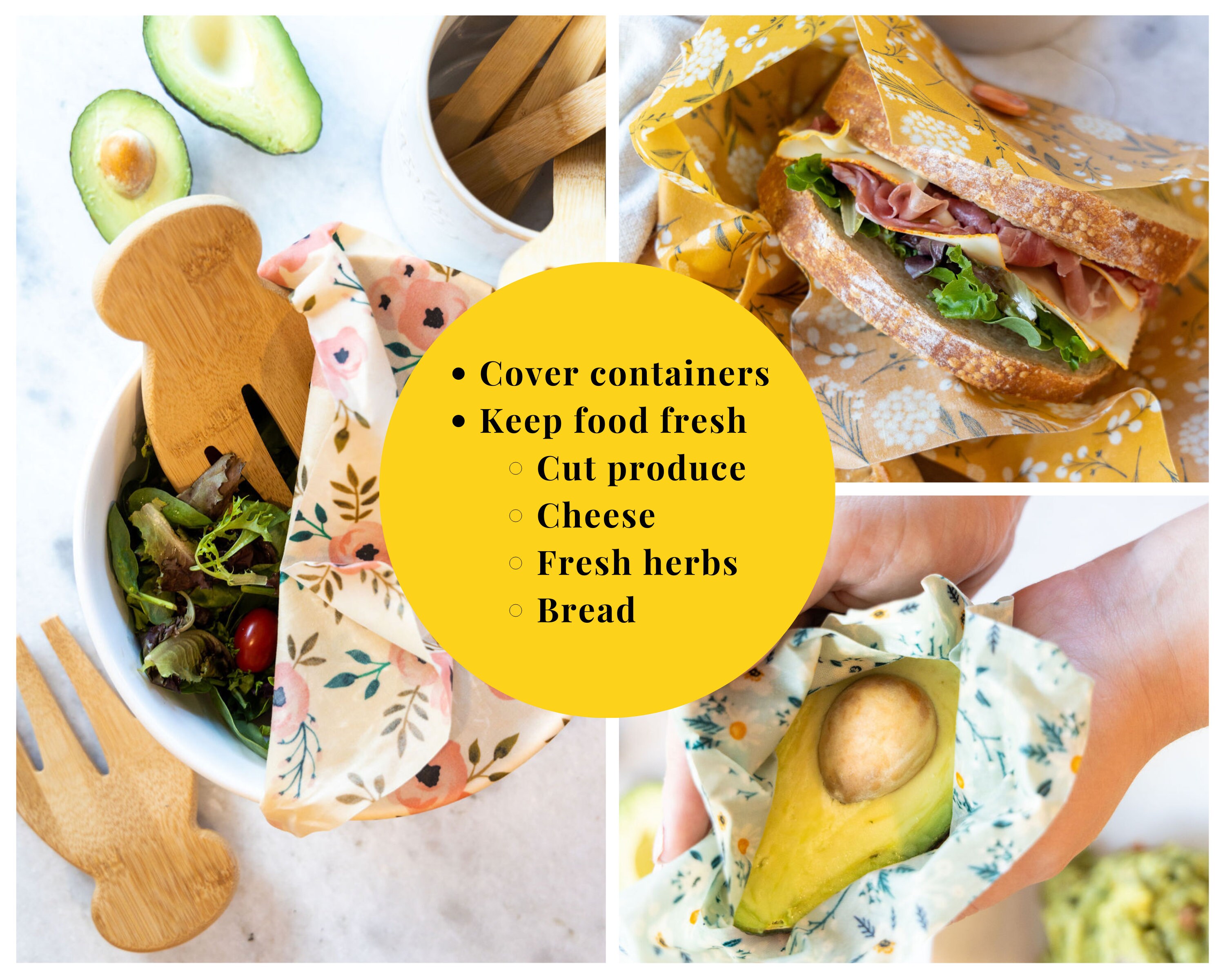 Beeswax Wrap Starter Pack Reusable Eco Wrap Zero Waste Etsy