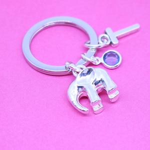 elephant keychain elephant keyring elephant key ring elephant key chain initial key chain elephant gift elephant charm