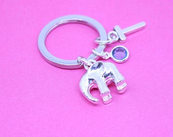 elephant keychain elephant keyring elephant key ring elephant key chain initial key chain elephant gift elephant charm