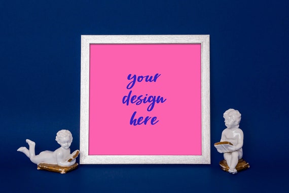Silver Frame Mockup Square Frame Mockup Styled Frame Poster