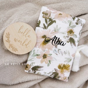 Health book cover / protector in double cotton gauze - personalized