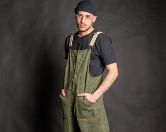 Brooklyn Street Style Salopette Baggy Green Heavy Duty Overall  