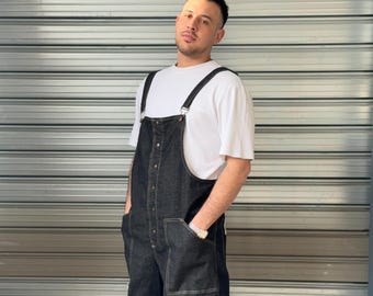 Street Style Denim Macacão Calças Vintage Estilo Artesanal Baggy Macacão Solto Workwear Jean Macacão Roupas Streetwear Salopette