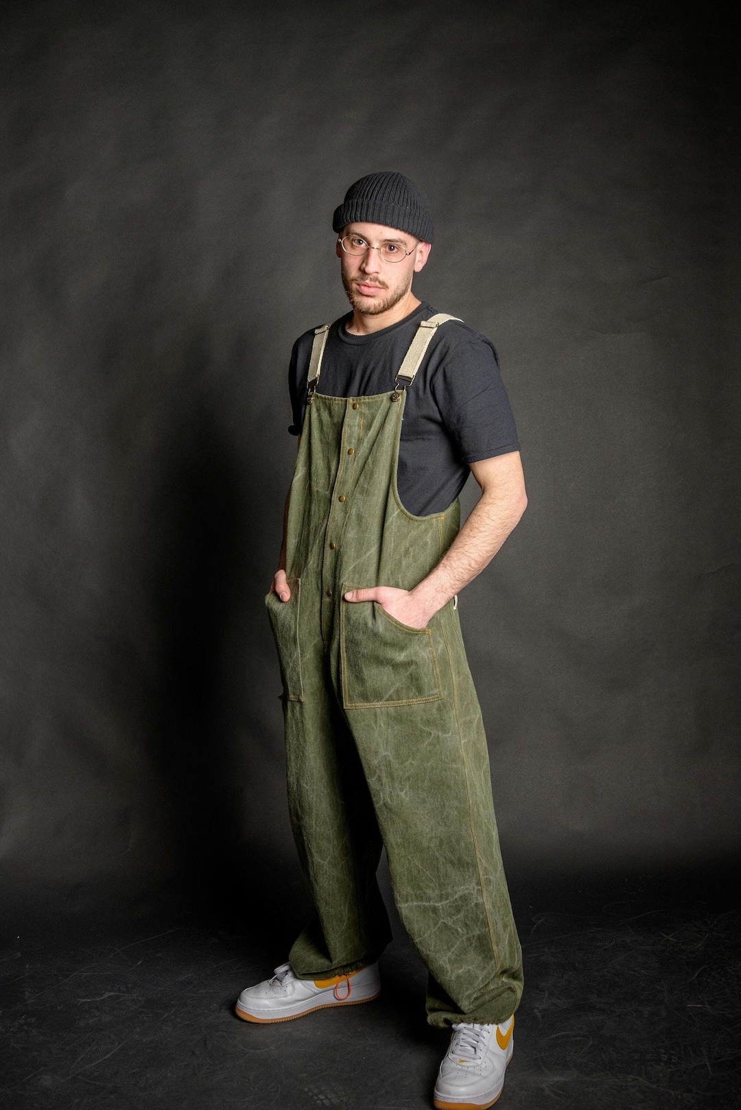Brooklyn Street Style Salopette Baggy Green Heavy Duty Overall