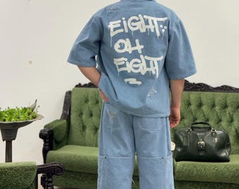 Op maat gemaakt handgeschilderd spijkerjack: zwaargewicht streetwear