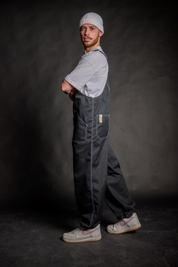 Baggy Black Overall Pants With Adjustable Straps and Pockets Unisex Workwear Clothes Streetwear Apparel Stylish Workwear for Men Women Etsy Canada