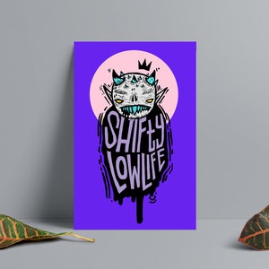 Shifty Lowlife Creature Art Print, Occult Illustration Design, Wall Decor