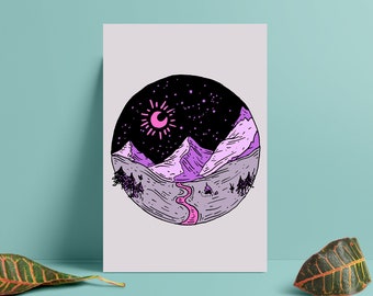 Planet Castores X Nature Art Print, Illustration Design, Wall Decor Print