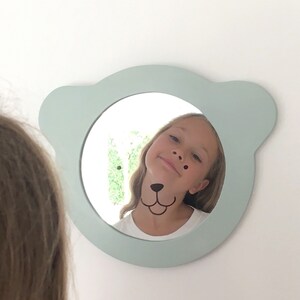 Miroir en bois ourson « Roudoudou », collection « Miroir mon beau miroir », Made in France PlumesEtConfettis