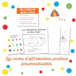 Cartes d'affirmations positives personnalisables à colorier