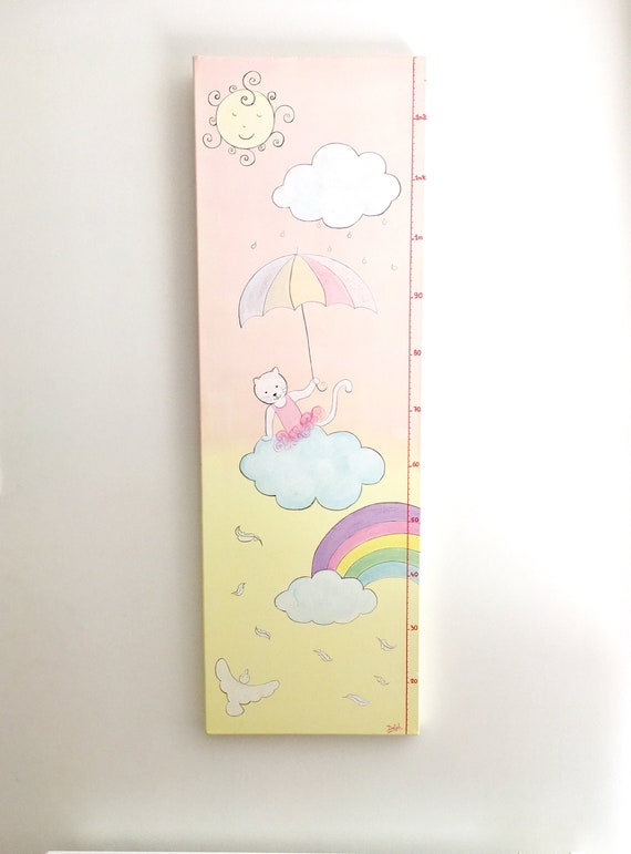 Toise Chatte Au Pied De Larc En Ciel Peinture Sur Toile Etsy