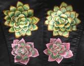 Succulents Hand Painted Jacket