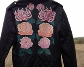 Hand Painted Jacket with Chrysanthemums and Roses