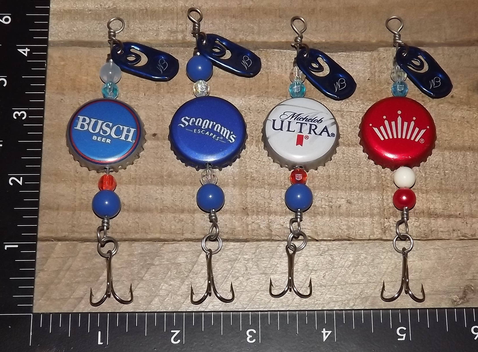 Bottle Cap Fishing Spinner Lures Busch Seagram's Michelob Etsy