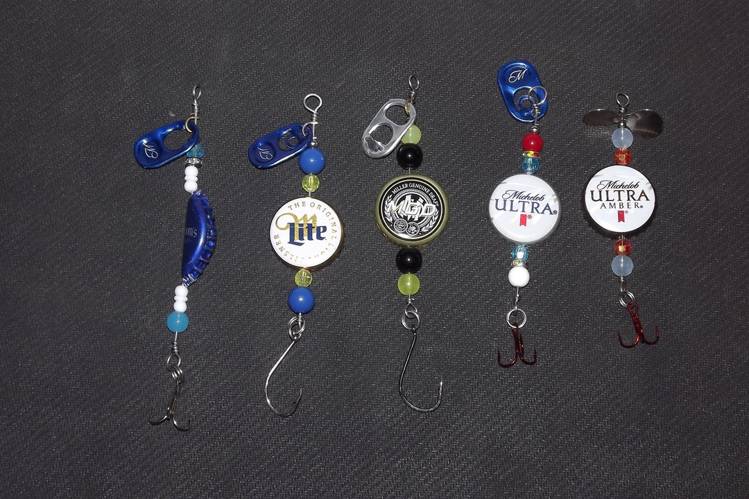 Bottle Cap Fishing Spinner Lures Busch Seagram's Michelob Etsy