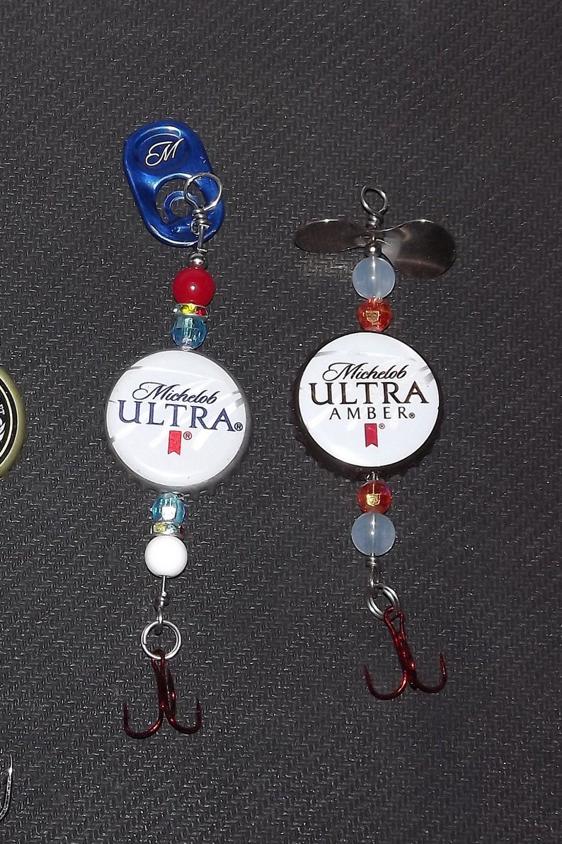 Bottle Cap Fishing Spinner Lures Busch Seagram's Michelob Etsy