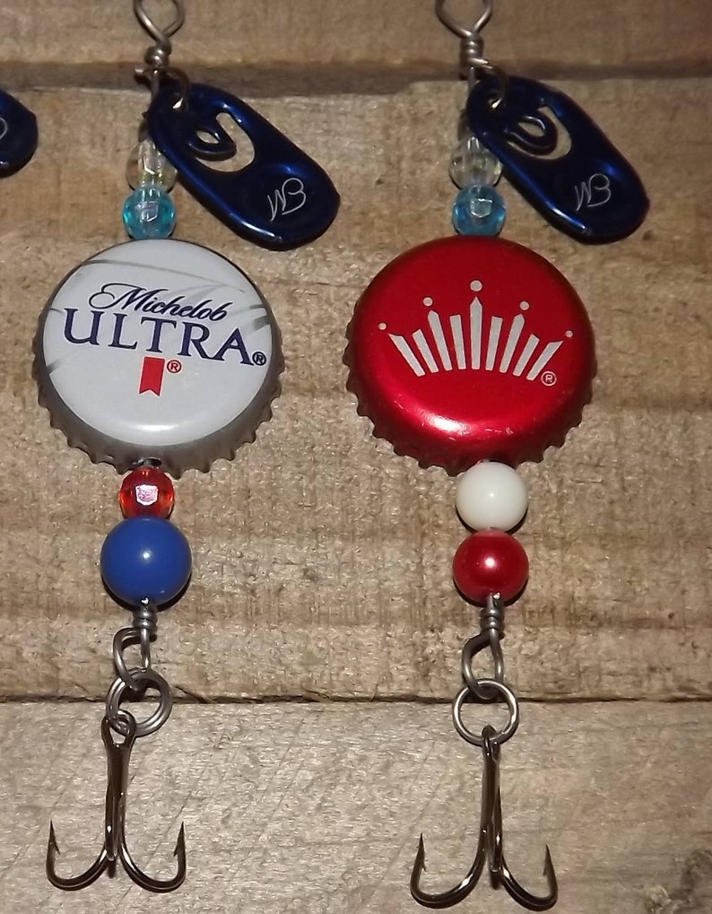 Bottle Cap Fishing Spinner Lures Busch Seagram's Michelob Etsy