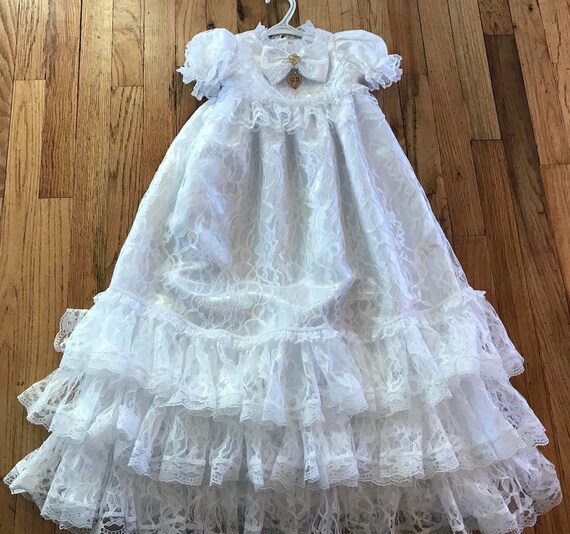 satin baptism dress