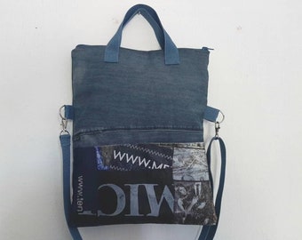 glossy bag Michael Angelo shopperbag hand made upcycling. devils Big bag