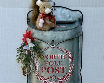 Rustic North Pole Post Box, Enamel Christmas Decor - Etsy