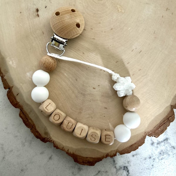 Neutral personalized pacifier clip | Personalized Baby Name | Personalized baby gift | Baby pacifier clip | Newborn gift