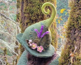Felt Hat Lavender & Apple Blossom, Custom Hat, Cottagecore Witch Hat, Fairycore Clothing, Goblincore Clothing, Needle Felted Flowers - Etsy Felt Hat Lavender & Apple Blossom, Custom Hat, Cottagecore Witch Hat, Fairycore Clothing, Goblincore Clothing, Needle Felted Flowers - Etsy